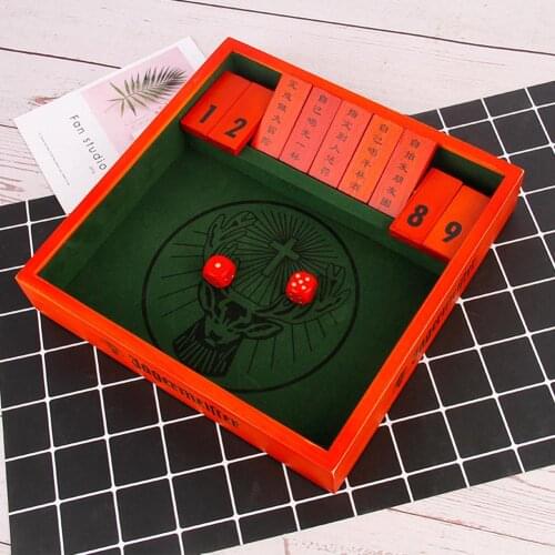 Wooden Shut The Box Dice Board Game Set Party Club Bar Drinking Board Game For 2 People Dice Entertainment Party Supplies