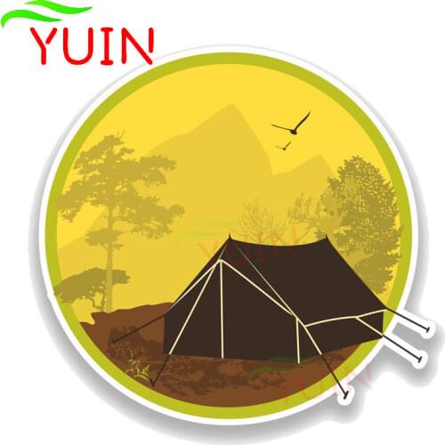 Wilderness Outdoors Camping Car Sticker Fashion Motorcycle Cars Accessories PVC Decorative Waterproof Sunscreen Decal 15*14cm