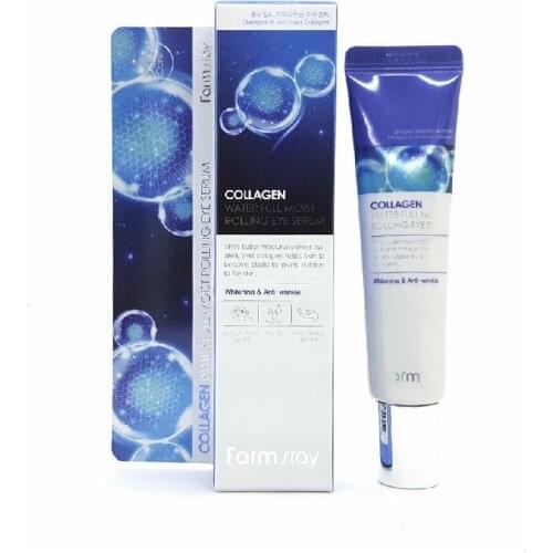 FARM STAY Collagen Water Full Moist Rolling Eye Serum 25ml Anti-Wrinkle Anti-aging Hydrate Dry Skin Remover Dark Circles Care