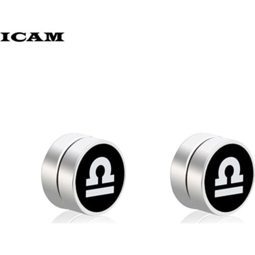 ICAM Mens Earring Set Stainless Steel Circle Magnetic Clip Stud Earrings Magnet Fake Plugs No Piercing Clip On Unisex Jewelry
