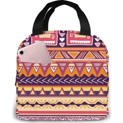 Insulated Lunch Bag Thermal Tribal Pattern Tote Bags Cooler Picnic Food Lunch Box Bag