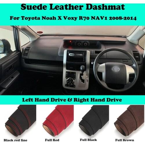 For Toyota Noah X Voxy R70 NAV1 2008-2014 Suede Leather Dashmat Dashboard Cover Pad Dash Mat Carpet Car-Styling Accessories