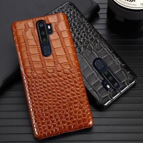 Leather Phone Case For OPPO Find X2 R15 R17 Reno Z 2 2Z 2F 3 Pro Ace A5 A9 2020 A11X K3 K5 Cases Cowhide Crocodile Texture Cover