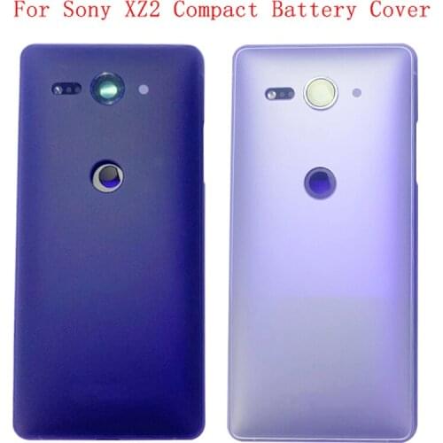 Battery Cover Back Glass Rear Door Housing Case For Sony Xperia XZ2 Compact Back Battery Cover with Rear Camera Frame Lens