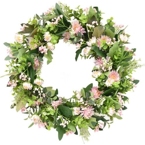 Simulation Wreath Garland Grass Ring Iron Rings Lemon Rose Wall Hanging Mothers Day Home Decor Party Christmas Door Trim