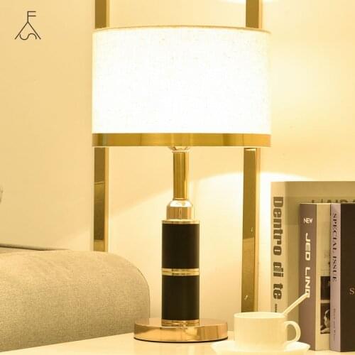 Bedroom Table Lamp Dimming Fabric Desk Reading Lights 45cm Simple Warm LED Bedside Light Fixtures Loft Luminaire Desk Lamp