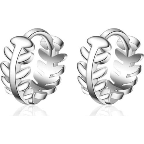 New Arrival Fashion Leaf Ear Buckle Temperament Personality 925 Sterling Silver Jewelry Simple Design Dangle Earrings SE751