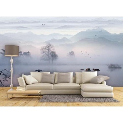 Beibehang Custom Wallpaper Luxury Atmosphere Artistic Ink Landscape New Chinese TV Sofa Background Wall 3d wallpaper papel pared