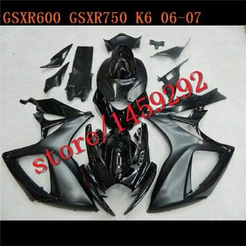 ABS Fairings for GSXR600 06 07 GSXR750 SUZUKI GSX-R600 GSX-R750 2006 2007 black GSXR 600 750 06-07 K6 K7 fairing kits