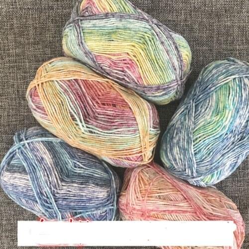 40g Spray 4 strands of milk cotton yarn merino wool yarn Segment dyed gradient baby shawl yarn spinning jewelry accessory AFK001