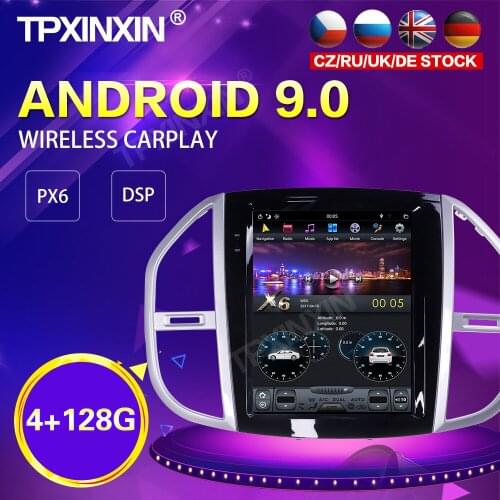 PX6 Android 9.0 4+128G Tesla Style Car Radio For Mercedes Benz Vito 2016-2020 GPS Navi Auto Stereo Recoder Head Unit DSP Carplay