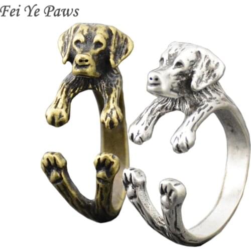 Retro Style Boho Labrador Retriever Dog Wrap Ring Men Anel Couple Animal Pet Puppy Rings For Women Love Friends Gift Jewelry