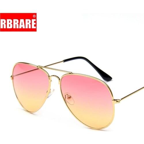 RBRARE 2021 Luxury Gradient Sunglasses Women Alloy Mirror Double Colors Glasses Lady Retro Metal Glasses Lunette De Soleil Femme