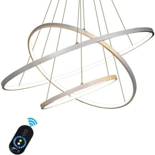 Modern Led Pendant Light Acrylic Hanging Lamp 3 rings Circle Indoor lighting for Living Room Dinning Room Restaurant