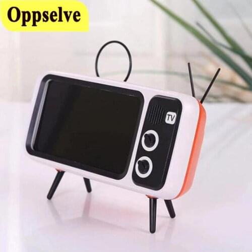 Oppselve Portable Universal Retro TV Desktop Mobile Phone Holder Stand Bracket Phone Mount For iPhone 11 Pro Max Huawei Samsung
