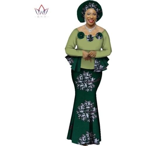 In Stock Spring African Skirt Set For Women Dashiki 2 Piece Sets African Clothes Elegant Traditional African Clothing WY1066