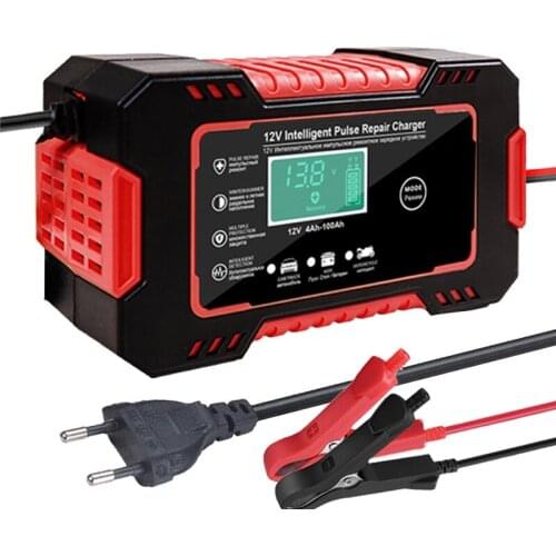 Car Battery Charger 12v 6A Pulse Repair LCD Display Smart Charge AGM Deep Cycle GEL Lead-Acid Automatic Fast Power Charging