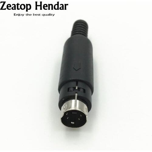 1Pcs Mini 4 Pin Din Male Plug With Plastic Handle Adapter Soldering Cables DIY Connector