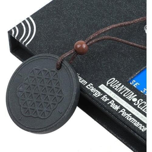 10pcs/lot Quantum Pendant Women Necklace Fashion Jewelry Lava Energy Stone Flower of Life Design High Ions Christmas Gift