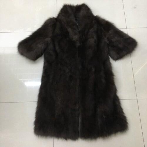 100% Genuine real vest high quality womens long jacket winter fox fur coat