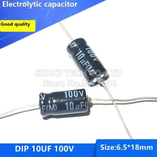 100pcs DIP 10UF 100V 6.5*18 Electrolytic capacitor