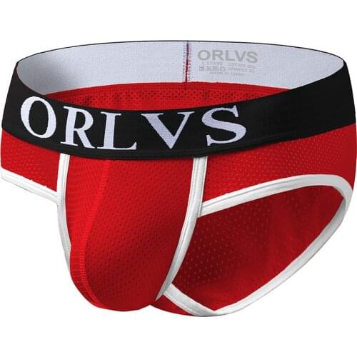 2020 ORLVS Brand Men Seamless Sexy Soft Elastic Underwear Mesh Breathable Bodycon Triangle Briefs OR132