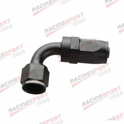 -8 AN AN8 90 Degere Aluminum Swivel Fuel Oil Hose End Fitting Adaptor Black
