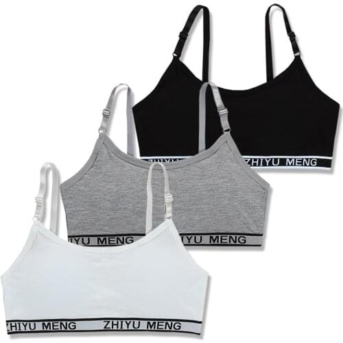 Girls bra adjustment straps cotton without steel ring inserts development period student high school students bra 8-16
