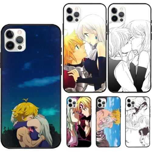 Meliodas Elizabeth Nanatsu no Taizai Rubber Phone Case For iPhone 12 11 Pro Max Mini XS X XR 7 8 Plus SE 2020 Soft Cover Case
