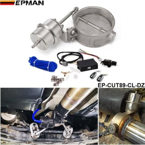Exhaust Control Valve Set With Vacuum Actuator CUTOUT 89mm Pipe CLOSE STYLE with Wireless Remote Controller EP-CUT89-CL-DZ