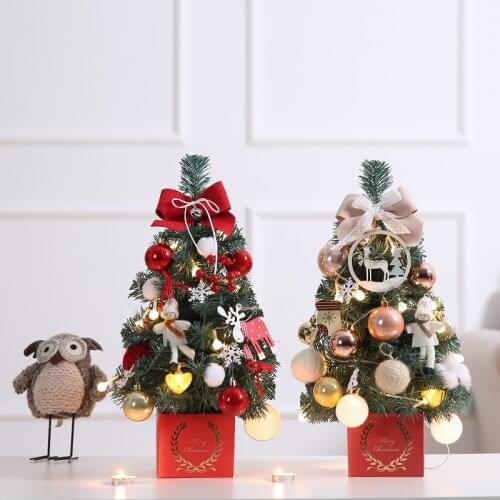 45x21x9cm Mini Christmas Trees Xmas Decorations A Small Pine Tree Placed In The Desktop Christmas Festival Home Ornaments