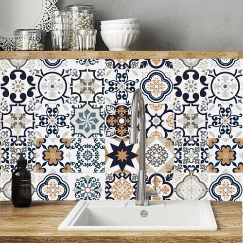 Morocco Tiles Wall Sticker,Self Adhesive Tile Stickers For The Kitchen Panel Decoration Waterproof Furniture Bathroom Decor