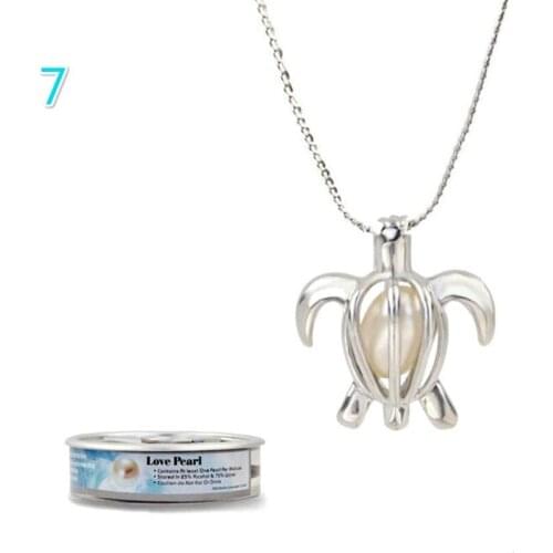 Fashion Women Sterling Silver oysters Pendant Necklace Akoya Heart Pearl Necklace ML