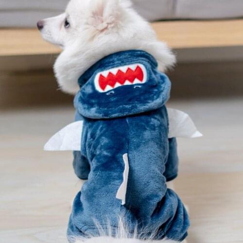 Cartoon Animal Puppy Jumpsuit Clothes Dog Pajamas Cute Winter Dogs Hoodie Sweatshirt For Small Chihuahua Jacket Pet Accessories