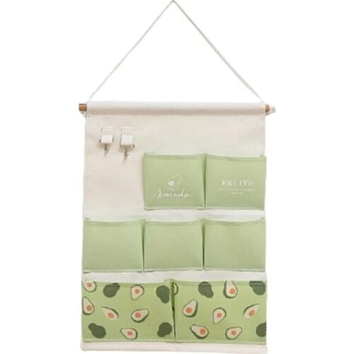 Wall Mounted Organizer Bag Multifunctional Washable Cotton Multi-Pocket Hanging Door Bag Delicate Texture Tool for Household