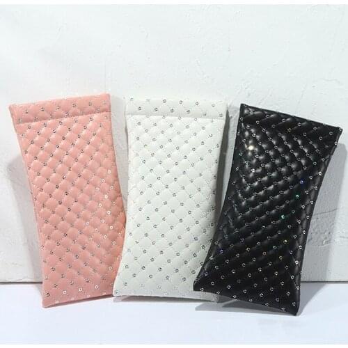 Super New Sequins Glasses Bag Women Thick Soft Fashion Glasses Case Men Large Diameter Portable Sunglasses Storage Bag