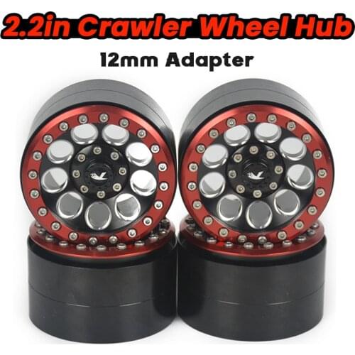 Tires Refit Aluminum alloy 2.2in 12mm Adapter Simulation CNC Metal Tire Wheels Hub Rim for RC Car 1/8 Model Crawler SCX10