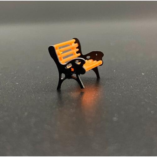 2 PCS of 1/87 HO Model Park Bench/Street Seats Bench Chair Model Train Platform Layout
