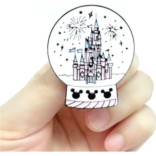 Magical Castle Snow Globe Brooch Fireworks Brooch Child Cartoon Fun Dream Badge Denim Clothes Backpack jewelry