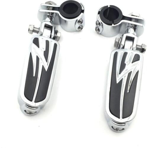 Aftermarket free shipping motorcycle parts 1" 1 1/4" Highway Radical Flame Foot Pegs Clamps For Harley Sportster 883 1340 Chrome