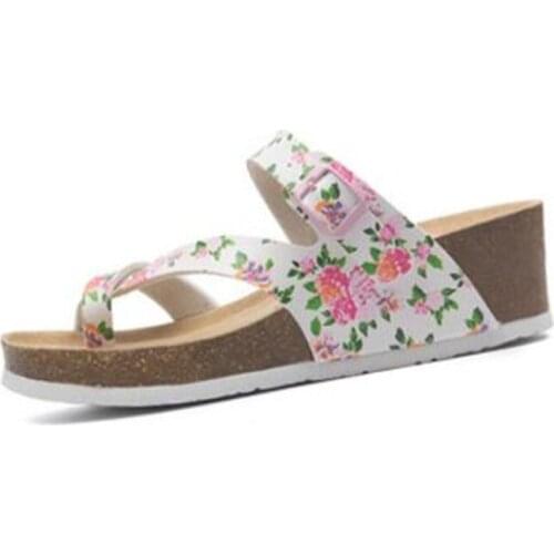 Fashion Designer Platform Med Heel Cork Slipper 2020 New Women Summer Buckle Casual Beach Wedge Trifle Outside Slide size 35-40