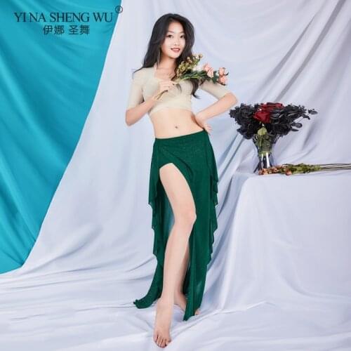 Women India Belly Dance Performance Set Or Occupation Dance Suit Costume Top/ Skirt Oriental Dance Shiny Training Clothes Suit