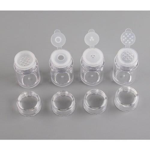 10/50PCS 10ML Clear AS Plastic Jar Container For Loose Power Glitter Eyeshadow Powder With Flip Sifter Refillable Packing Bottle