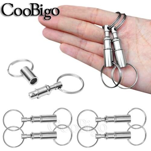 Pull Apart Key Rings Quick Release Keychain Detachable Two Split Rings Snap Locking Dog Collar Travel Kits DIY Accessories 10pcs