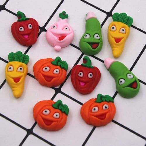 10PCS Cute Kawaii Cute Mixed vegetables Series Flat Back Scrapbooking DIY Jewelry Craft