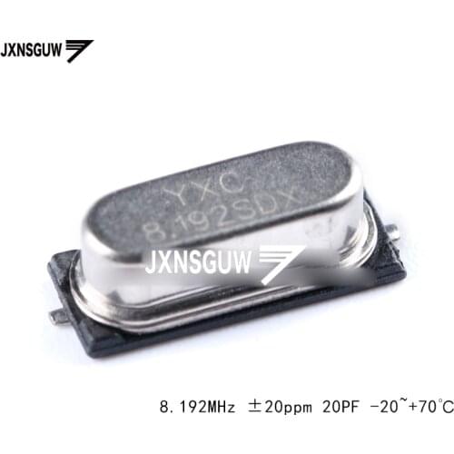 10PCS SMD passive crystal oscillator/HC-49SMD 8.192MHz 20ppm 20PF X49SM8192MSD2SC