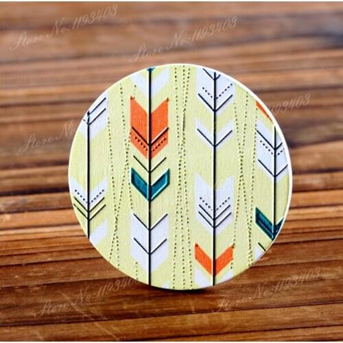2Pcs 45mm Arrow Unique 3D Embossed Big Round Handmade pattern Wood Cut Pendant make Necklaces, Bracelets,Brooch-(WI-64)