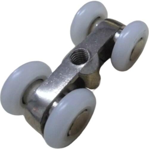 2PCS Zinc Alloy Sliding Door 4 Wheels Roller Home Bathroom Wardrobe Wood Door Hanging Wheels For Furniture Hardware Wheel