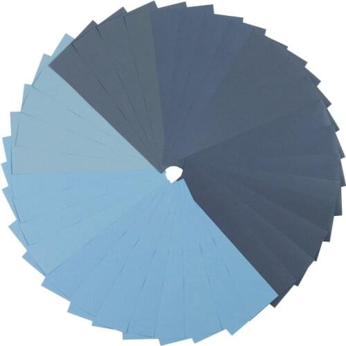 36PCS 9x3.6Inch Wet Dry Sandpaper Sheets 400 to 3000 Grit Automotive Metal Paint