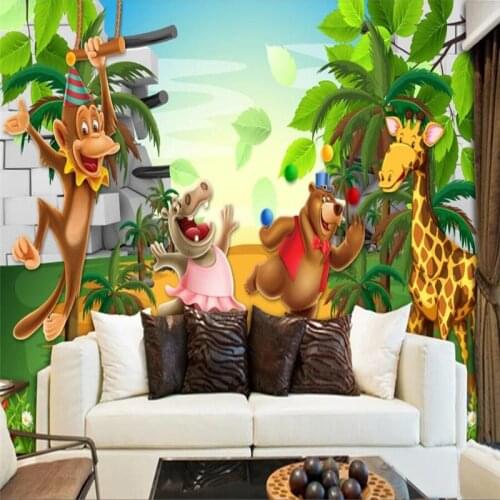 Custom 3D Wallpaper Mural Animal Paradise Childrens Room TV Bedroom Background Wallpaper Mural